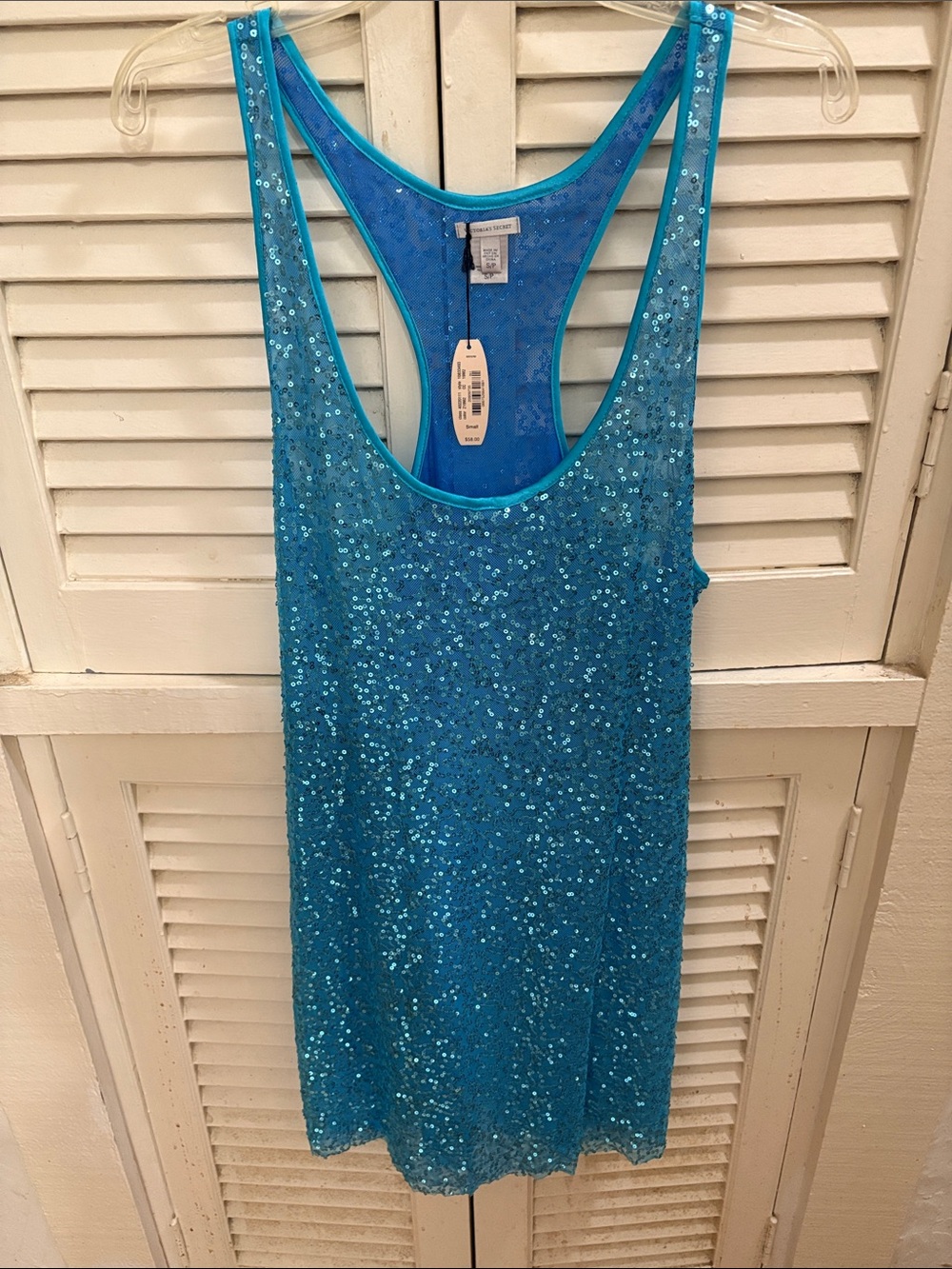 Victoria's Secret Turquoise Sequin Racerback Tank